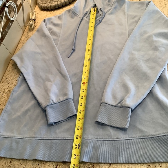 Athleta Women's Blue Hoodie Top Size Small Pullover Drawstring Hood - Picture 10 of 10